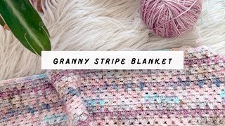 How to Crochet a Granny Stripe Blanket // Beginner Crochet Tutorial // Easy Crochet