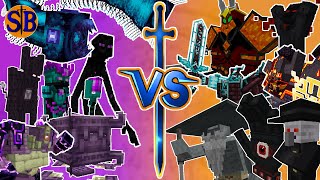 Nether Mobs Team vs End Mobs Team | 1.20 Version | Minecraft Mob Battle