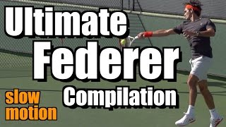 Roger Federer Ultimate Slow Motion Compilation - Forehand - Backhand - Serve - Volley - Overhead