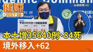 本土增35640例、84死  境外移入+62【健康資訊】