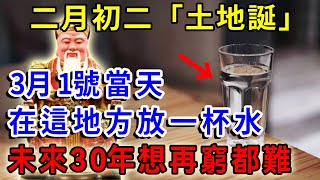 二月初二土地公誕辰！3月1號當天，只要在家中「此處放一杯水」，第二天就有橫財降臨，再想窮都難！ |一禪語 #運勢 #風水 #佛教 #生肖 #佛語禪心