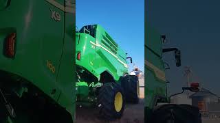 Twin massive X9-1100 John Deere combines! Rockin R Farms and Harvesting!