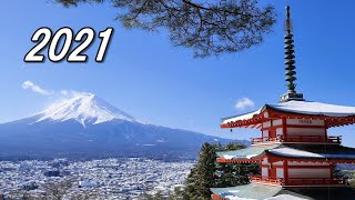 Mt. Fuji and Five-story Pagoda (Chureito) in Winter