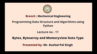Programming Data Structure and Algorithms Using Python || AKTU Digital Education