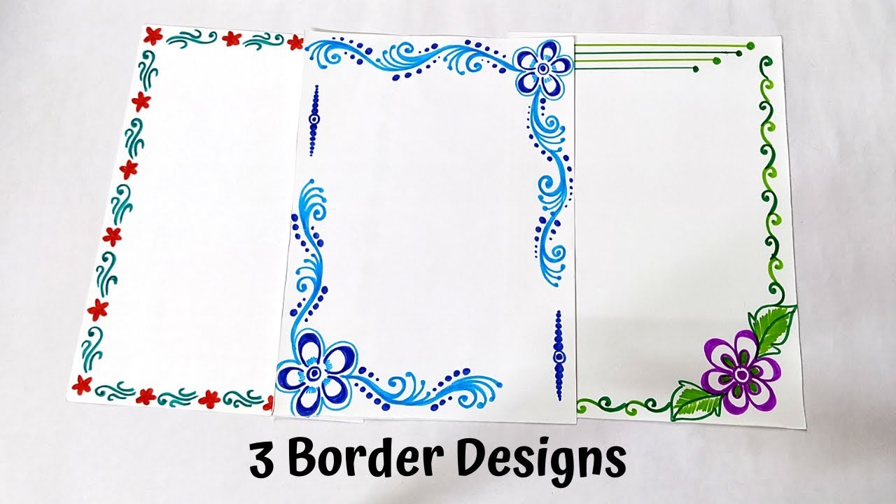 3 Border Designs Border Designs For Project Project File Decoration