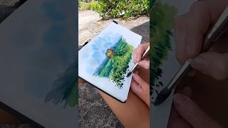 A breathtaking view 🇱🇰🎨 #shorts #srilanka #sigiriya #art #sketch #traveldiaries #watercolor #paint