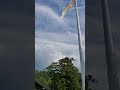 出雲大社横にある、結婚式場の神楽殿の大きな日本国旗を眺める！ view of the large japanese flag in the kaguraden