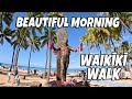 Beautiful Morning Waikiki Walk to Duke Kahanamoku Statue Kalakaua Ave Honolulu Hawaii August 7, 2024