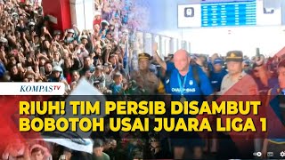 Riuh! Kedatangan Tim Persib Disambut Bobotoh di Stasiun Kereta Cepat Bandung usai Juara Liga 1
