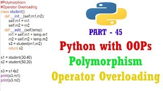 #45 | Python with OOPs Tutorial in Tamil | Polymorphism | Operator Overloading in python