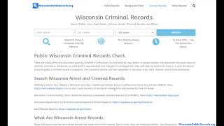 Wisconsin Criminal Records Lookup (Arrest / Conviction Public Search Online).