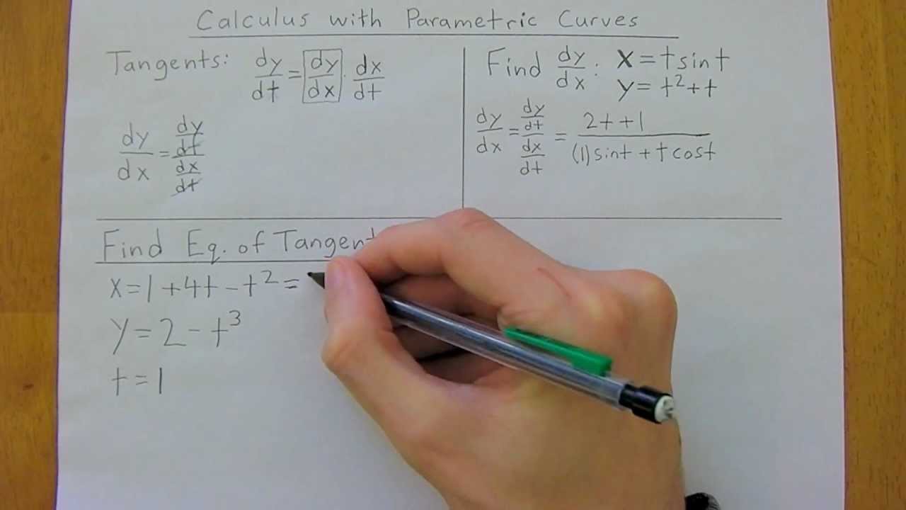 Calculus With Parametric Curves & Equations Of Tangents [Calculus II ...