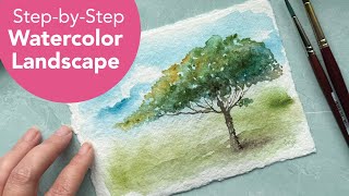 How To Paint A Simple Watercolor Landscape Step by Step Tutorial for Beginner to Experienced Artist