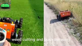 cordless crawler slasher mower made by Vigorun Tech, Vigorun wireless caterpillar tank lawn mower