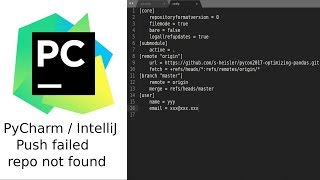 PyCharm Github Push failed: Repository not found
