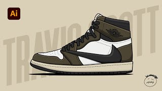 Draw Vector Nike Sneaker Shoe in Adobe Illustrator - Speed Art