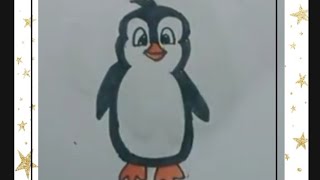 How to draw a cute  Penguin step by step/Penguin drawing easy for kids
