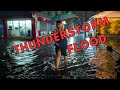 [4K UHD] Walking in Heavy Thunderstorm | Walk in Heavy Rain and Flood in Bangkok