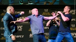 UFC 196: Conor McGregor, Nate Diaz Almost Scuffle After Staredown