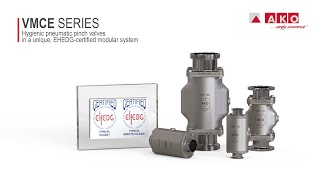Pinch valves for aseptic, hygienic, sterile applications, EHEDG certification (VMCE series)