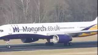 Boeing 757 G-DAJB Monarch Airlines take off at Friedrichshafen