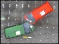 Crashtests 2002: Zwei Vans kollidieren frontal (beide führen Transportgut mit)