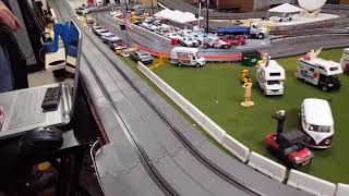 1/32 Vintage Trans-Am Camaro racing on the hybrid track