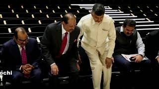 Chandrababu Naidu CM of Andhra visiting the upcoming Lulu Convention Center in Bolgatty Kochi.