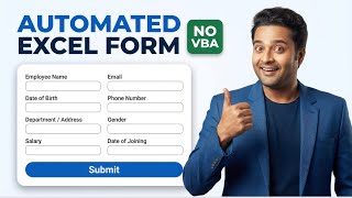 Automated Data Entry Form in Excel (No VBA) | Excel Automation Tutorial