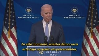 Joe Biden: "Nuestra democracia está bajo un ataque sin precedentes"