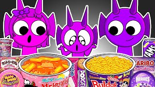 INCREDIBOX SPRUNKI - DURPLE Family Convenience Store PURPLE PINK Food Mukbang Animation | ASMR