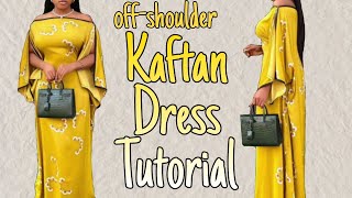 Trendy Stylish Kaftan Dress | How To Cut & Sew Off-Shoulder Kaftan Dress