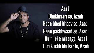 Azadi song lyrics / gully boy / Ranveer kapur/ Alia bhaat.