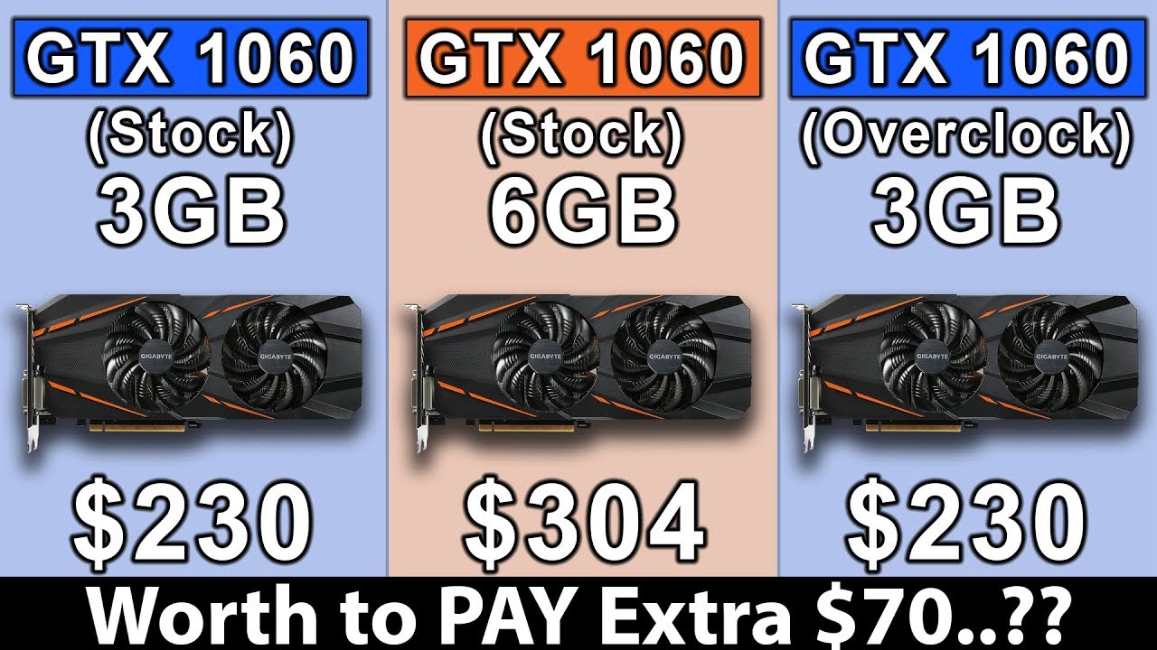 GTX 1060 3GB Vs GTX 1060 6GB Vs GTX 1060 3GB OC | Is It Worth To Pay ...