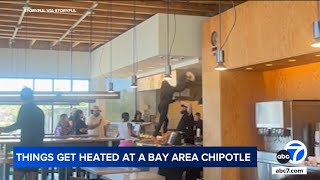 Barefoot woman throws stuff at employees as fight breaks out at Bay Area Chipotle