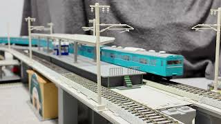 Hoscale 高架島式ホームと立体交差＋ちょっと勾配＋架線柱 103系 琴電 【OsmoPocket3】 part7   003