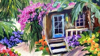 How to Paint a Honduras Getaway by Ginger Cook with Acrylic Paints for Beginners