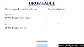 67. DROP TABLE or Delete Table from database in SQL (Hindi)