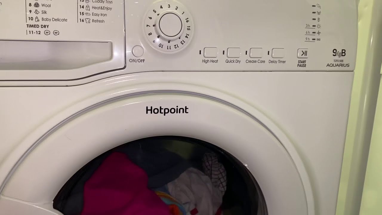 Hotpoint TCFS 93B Condenser Dryer Test - YouTube