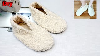 Kolay Panduf ( patik) Dikimi  Very Easy House Slippers Sewing home shoe making  sewing tips  dıy