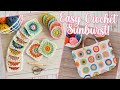 EASY CROCHET: Crochet Sunburst Square + BONUS Ideas! (Beginner Friendly Crochet!)