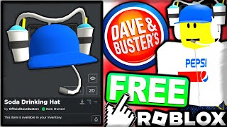 EPIC FREE ACCESSORY! HOW TO GET Soda Drinking Hat! (ROBLOX DAVE \u0026 BUSTER’S WORLD EVENT)