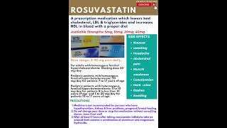 Rosuvastatin to lower cholesterol#shorts