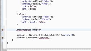 Android Application Development Tutorial - 105 - Spinners and ArrayAdapter