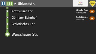 BVG Ansagen | U1 Berlin Warschauer Str. - Uhlandstr. | BoJa Ansagen