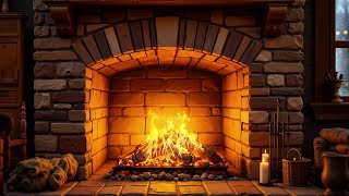 Cozy Fireplace Ambience with Snowfall – Relaxing Crackling Fire Sounds for Sleeping