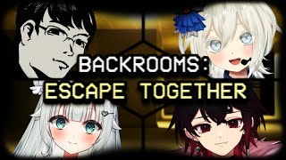 #1【Backrooms: Escape Together】4人で初ホラゲー！協力して脱出するはずが...【はじめすみ/緋翠たゆ/MUZU】#かじゅぽけ