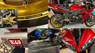 YAMAHA R1 RN12 Full Custom Parts with YOSHIMURA TRS Exhaust System Sound (Cold Start \u0026 Exhaust Revs)