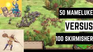 AOE2: 50 SARACEN ELITE MAMELUKES VERSUS 100 SKIRMISHERS