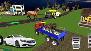 Mini Truck  of Colors! horses Mini Lego Tractors & TANKER to Animal Barn! Slide VS Tankers! FS22